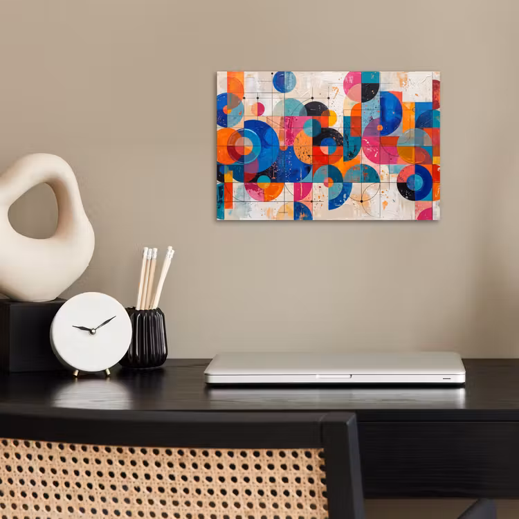 Kunst - Geometrisch - Abstract - Kleurrijk poster papier klein -sfeer1