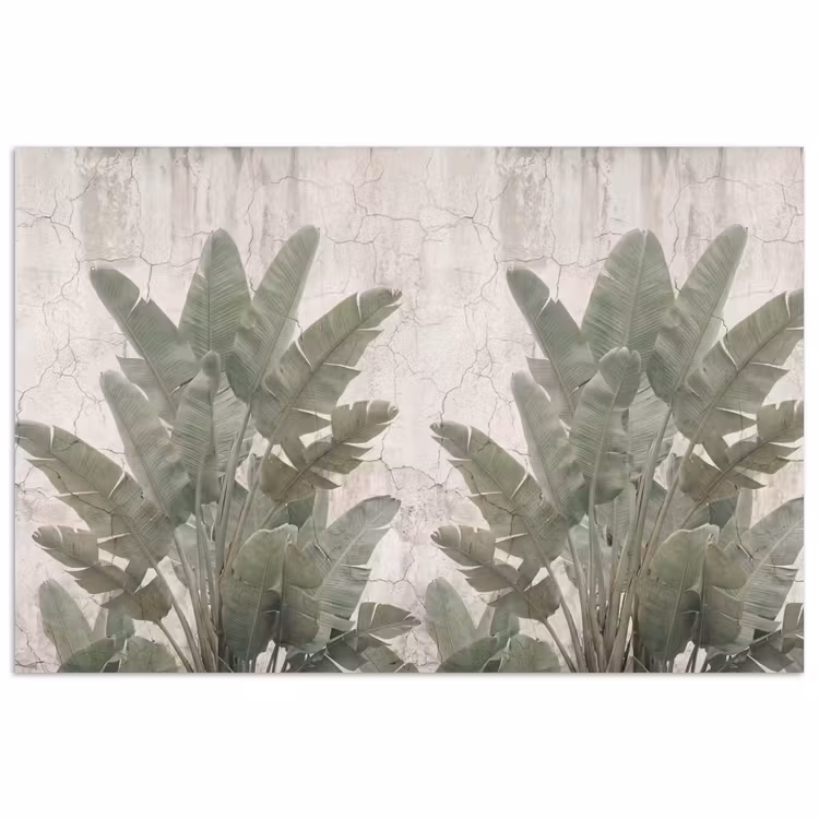 Bananenbladeren - Beton - Groen poster papier klein -3d