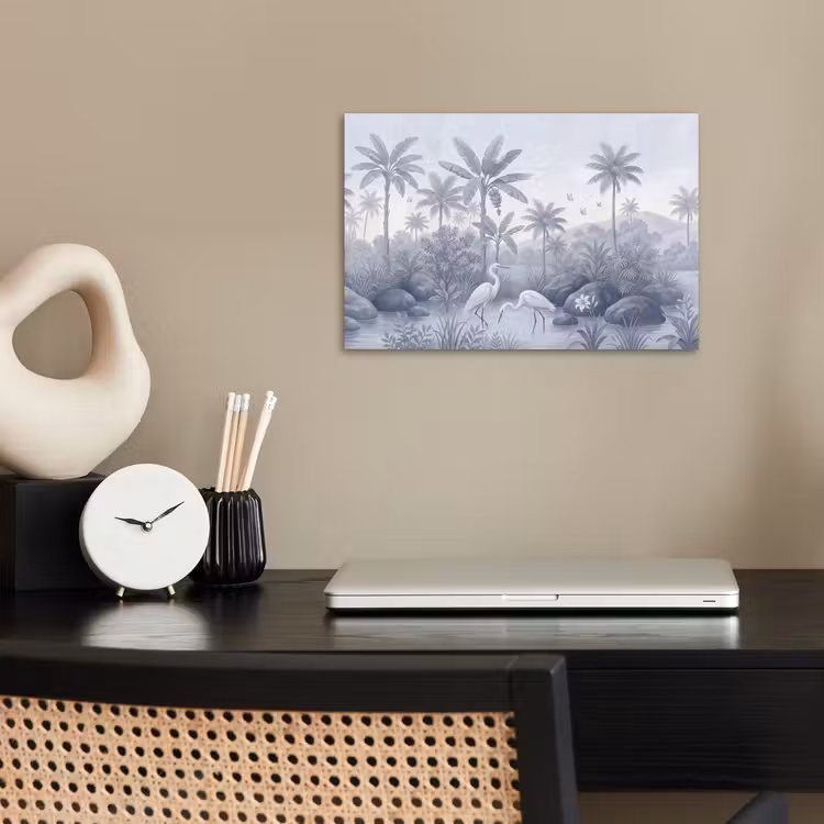 Vogel - Water - Tropisch - Natuur - Blauw poster papier klein -sfeer1