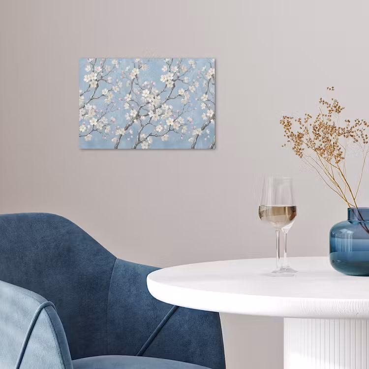 Takken - Kersenbloesem - Blauw poster papier klein -sfeer3
