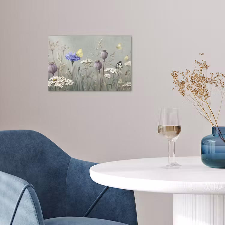Vlinders - Wildbloemen - Illustratie - Kleurrijk poster papier klein -sfeer3