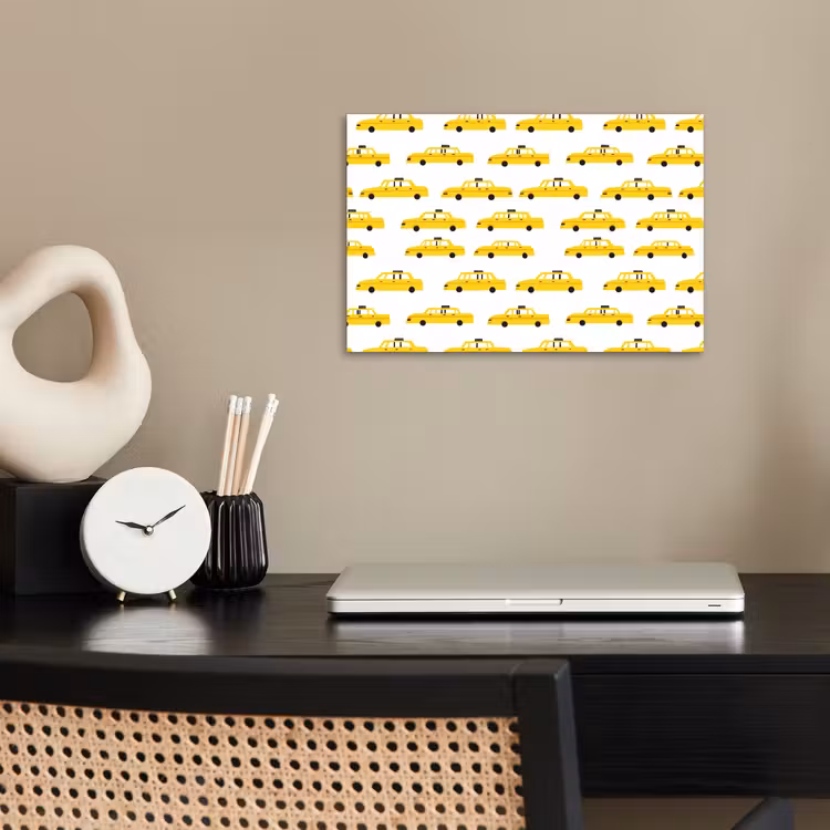 Taxi - Iconisch - Geel poster papier klein 62 -sfeer1
