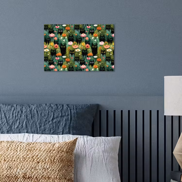 Katten - Bloemen - Kleurrijk poster papier klein 62 -sfeer2