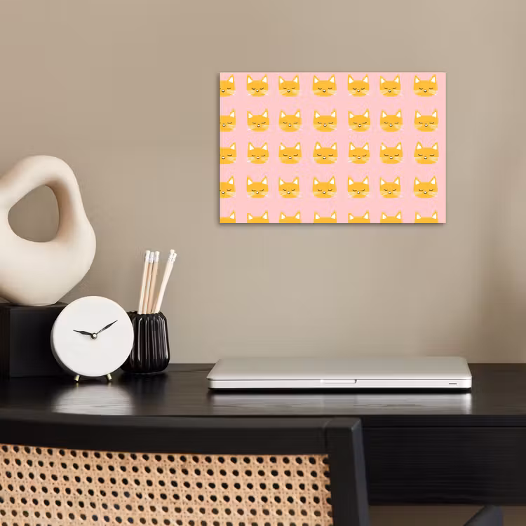Katten - Patroon - Roze poster papier klein 62 -sfeer1