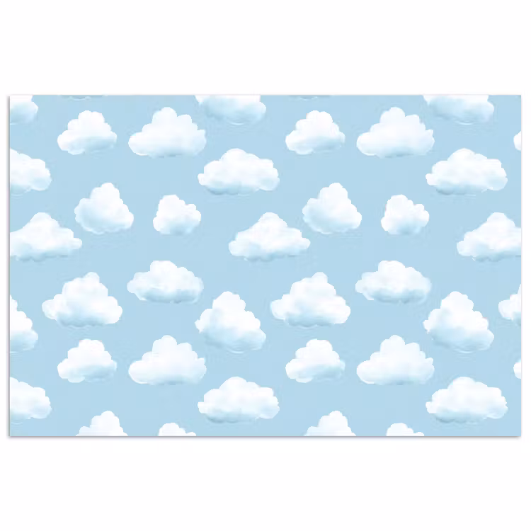 Wolken - Illustratie - Blauw poster papier klein 62 -3d