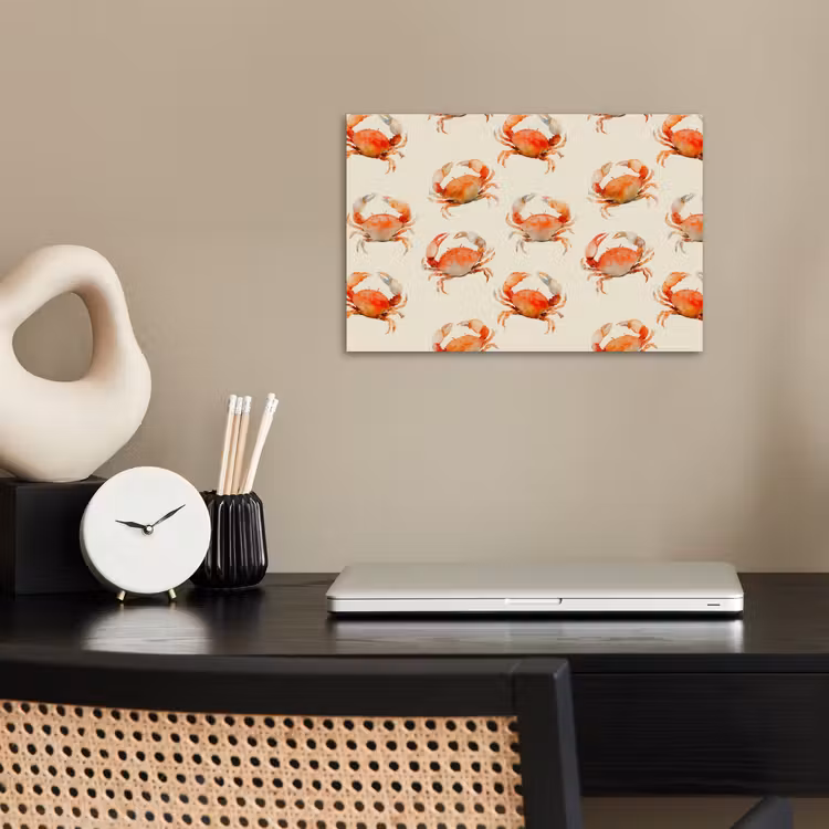 Krabben - Patroon - Oranje poster papier klein 62 -sfeer1