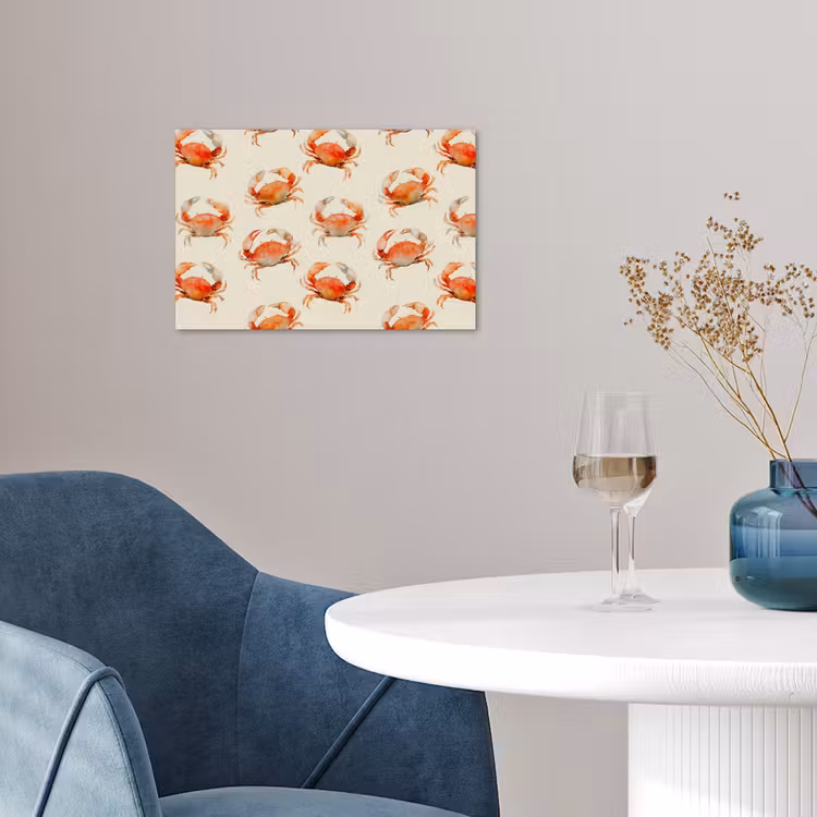Krabben - Patroon - Oranje poster papier klein 62 -sfeer3