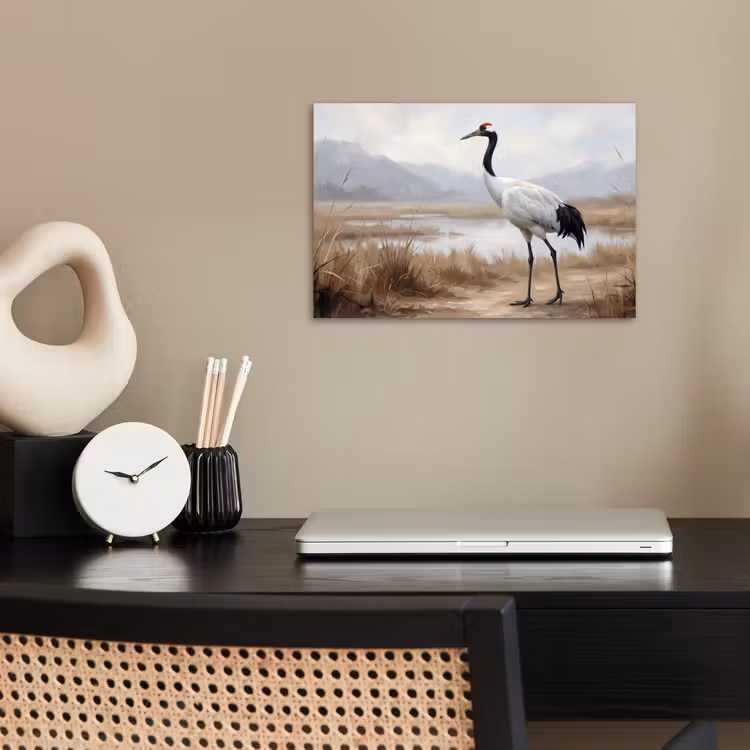 Kraanvogel - Natuur - Realistisch poster papier klein -sfeer1