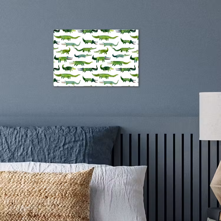 krokodillen - Speels - Groen poster papier klein 62 -sfeer2