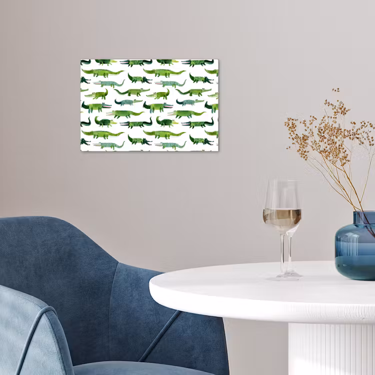 krokodillen - Speels - Groen poster papier klein 62 -sfeer3
