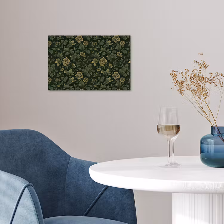 Donker - Groen - Goud - Botanisch poster papier klein 62 -sfeer3