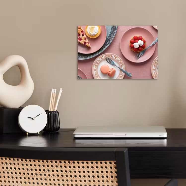 Dessert - Taart - Gebak - Zoet - Roze poster papier klein -sfeer1