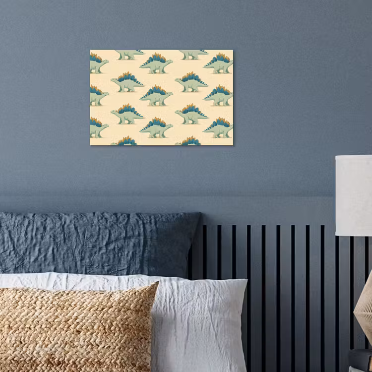 Dino - Patroon - Groen poster papier klein 62 -sfeer2