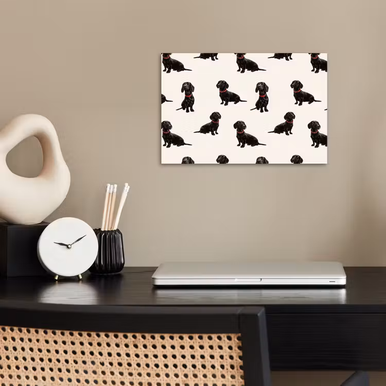 Hond - Patroon - Zwart poster papier klein 62 -sfeer1