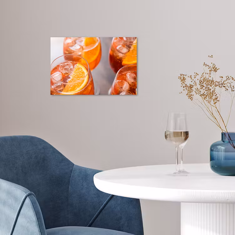 Drank - Sinaasappel - IJs - Zomer - Oranje poster papier klein -sfeer3