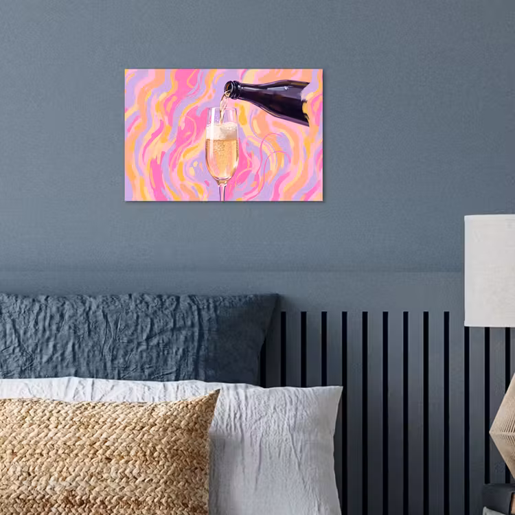 Drank - Inschenken - Feest - Abstract - Roze poster papier klein -sfeer2