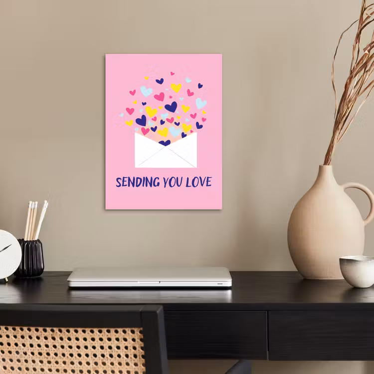 Envelop - Love - Hartjes - Valentijn poster papier klein -sfeer1