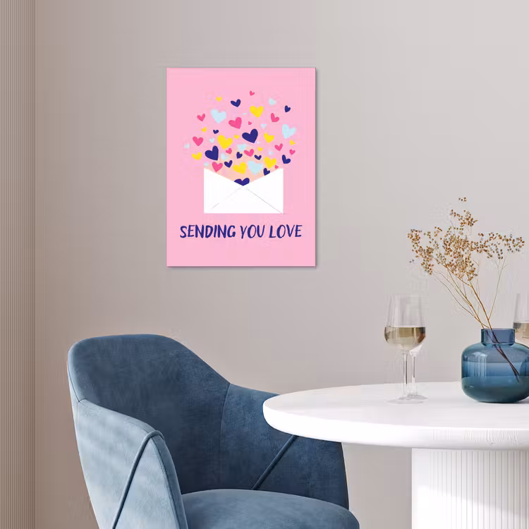 Envelop - Love - Hartjes - Valentijn poster papier klein -sfeer3
