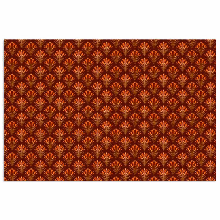 Waaiers - Art Deco - Botanisch - Roestbruin - Oranje poster papier klein 62 -3d