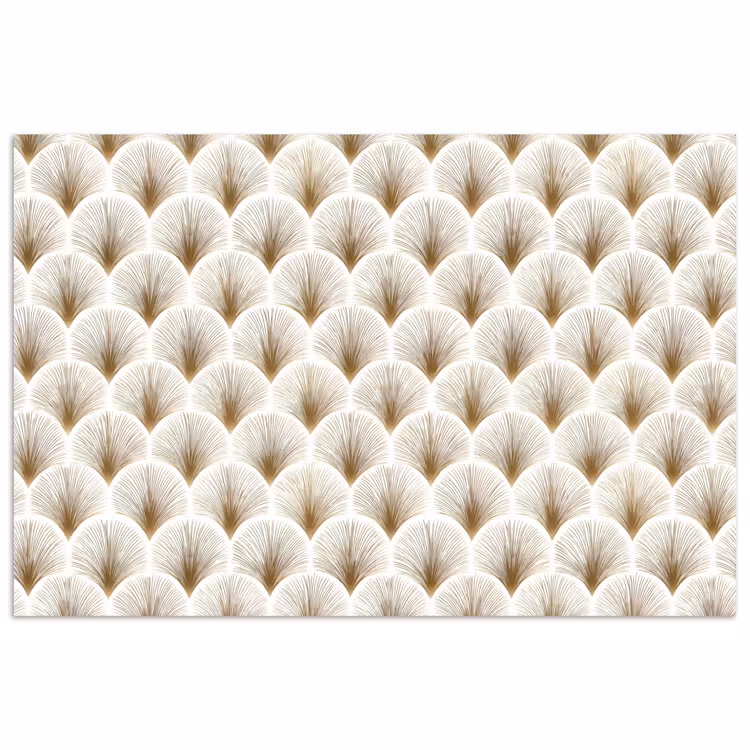 Waaiers - Art Deco - Elegant - Goud - Wit poster papier klein 62 -3d