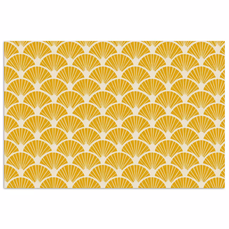 Waaiers - Art Deco - Retro - Okergeel poster papier klein 62 -3d