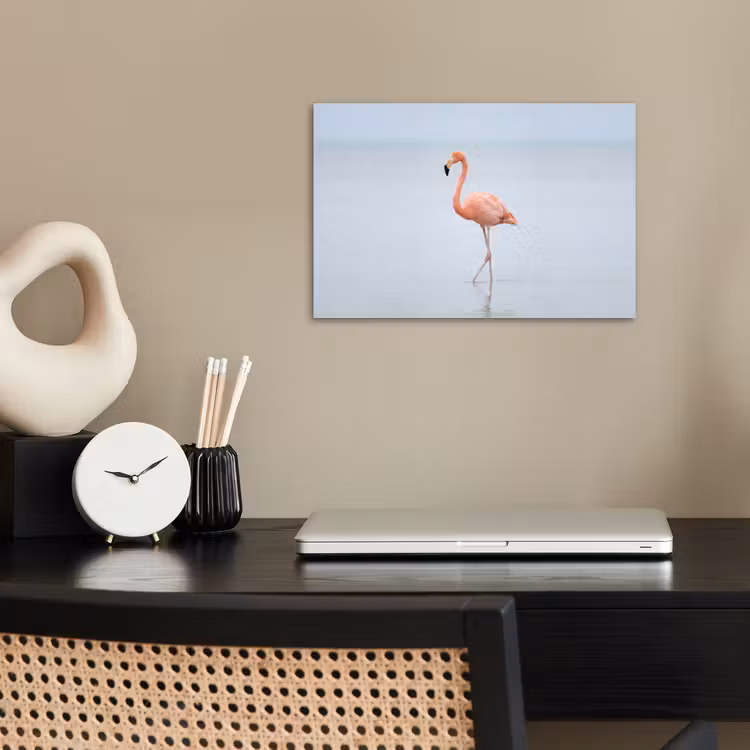 Flamingo - Zee - Roze poster papier klein -sfeer1