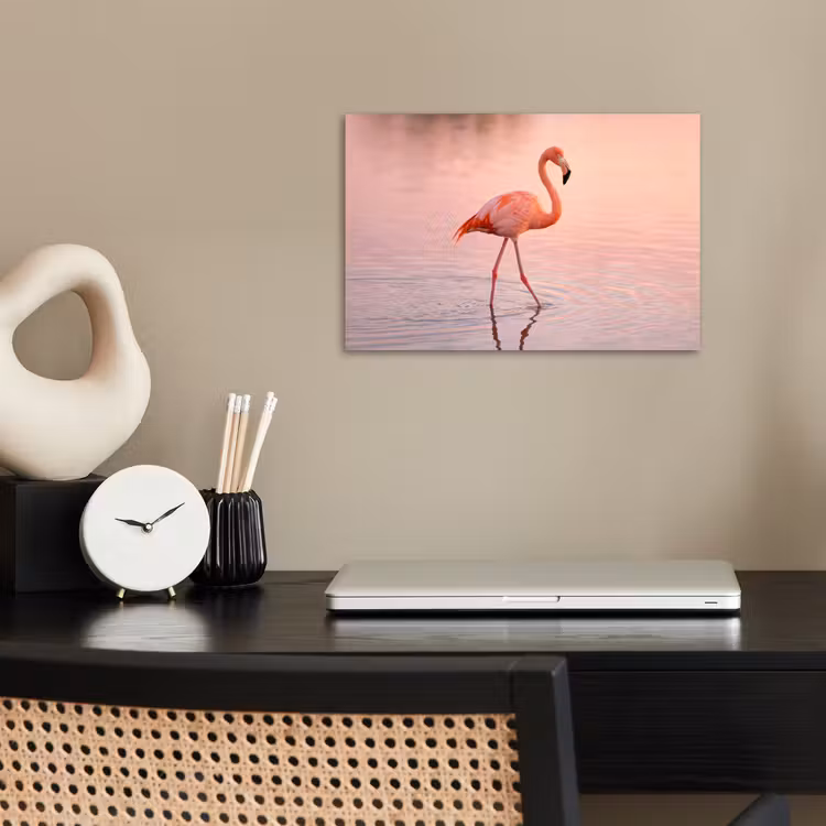 Flamingo - Water - Roze poster papier klein -sfeer1