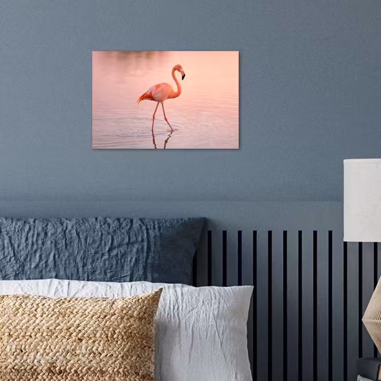 Flamingo - Water - Roze poster papier klein -sfeer2