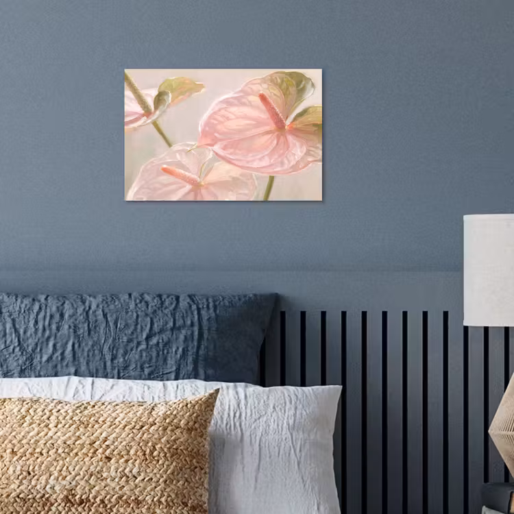 Bloemen - Pastel - Abstract - Natuur - Groen poster papier klein -sfeer2