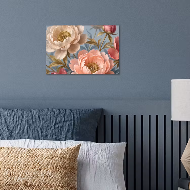Bloemen - Roze - Beige - Modern - Natuur poster papier klein -sfeer2