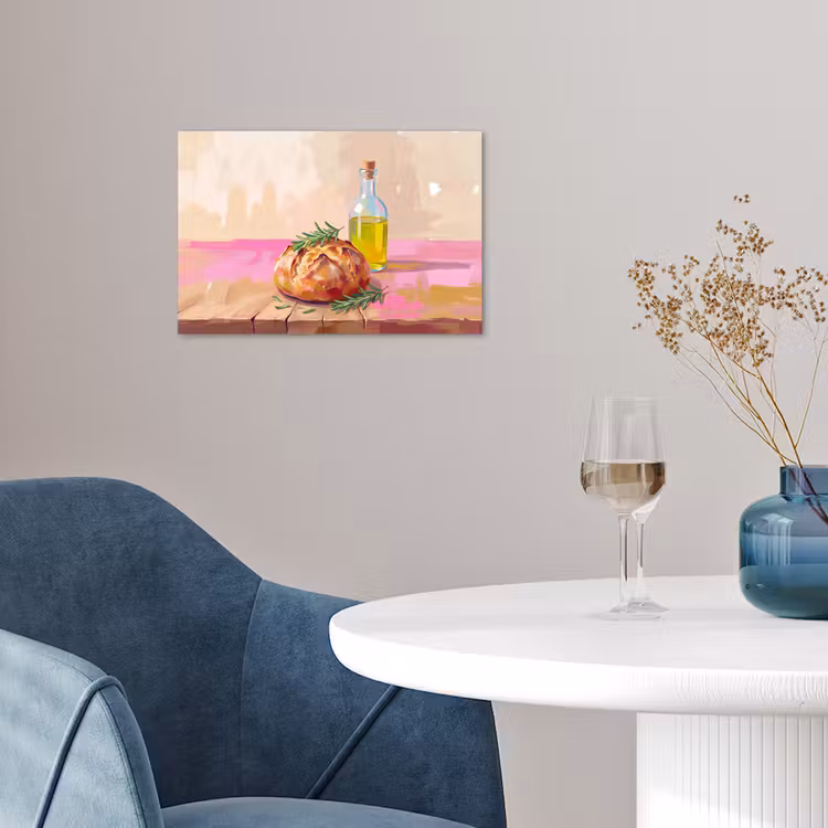Eten - Brood - Olijfolie - Abstract - Keuken poster papier klein -sfeer3