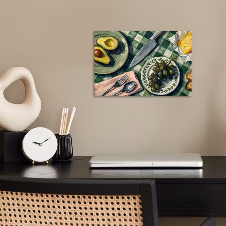 Eten - Ontbijt - Tafel - Modern - Groen poster papier klein -sfeer1