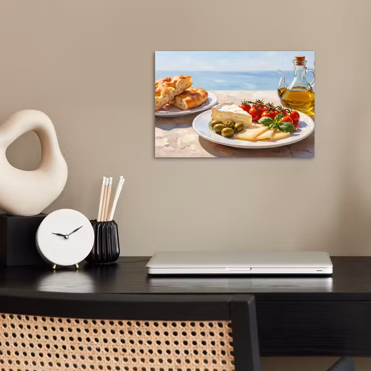 Eten - Middellandse Zee - Natuur - Geschilderd poster papier klein -sfeer1