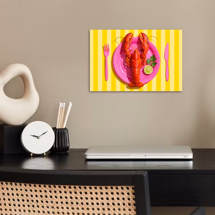 Eten - Roze - Geel - Modern - Culinaire poster papier klein -sfeer1