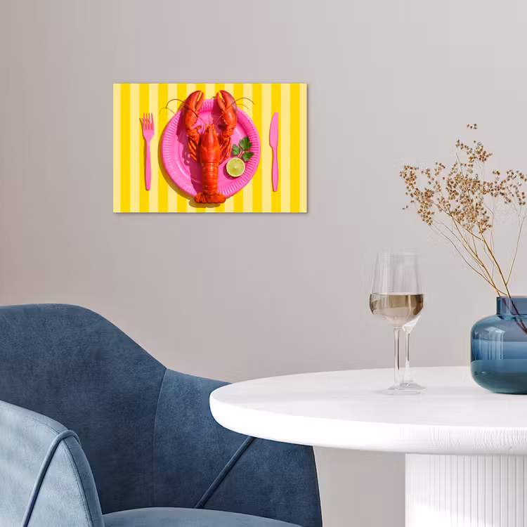 Eten - Roze - Geel - Modern - Culinaire poster papier klein -sfeer3