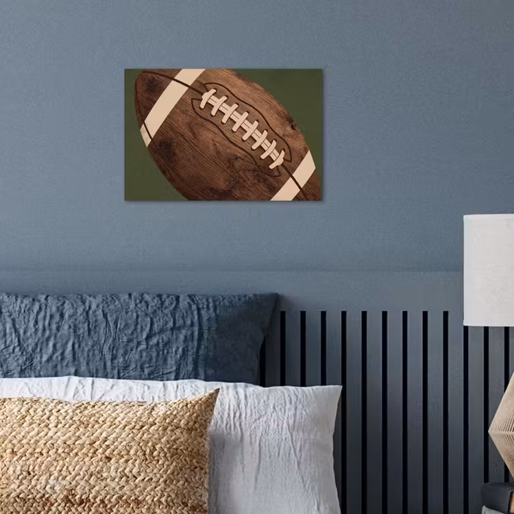 Football - Hout - Sport - Groen poster papier klein -sfeer2