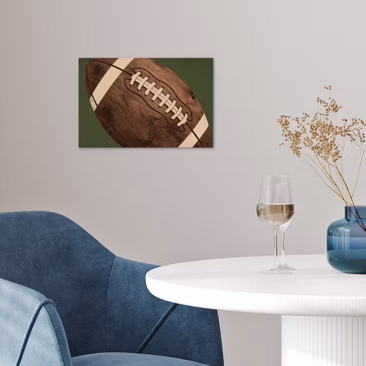 Football - Hout - Sport - Groen poster papier klein -sfeer3