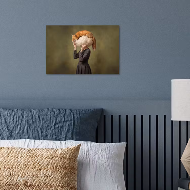 Vos - Surrealistisch - Groen poster papier klein -sfeer2