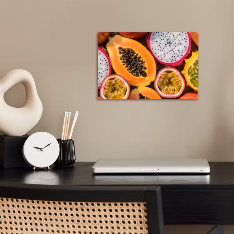 Fruit - Geopend - Tropisch - Eten - Kleurrijk poster papier klein -sfeer1