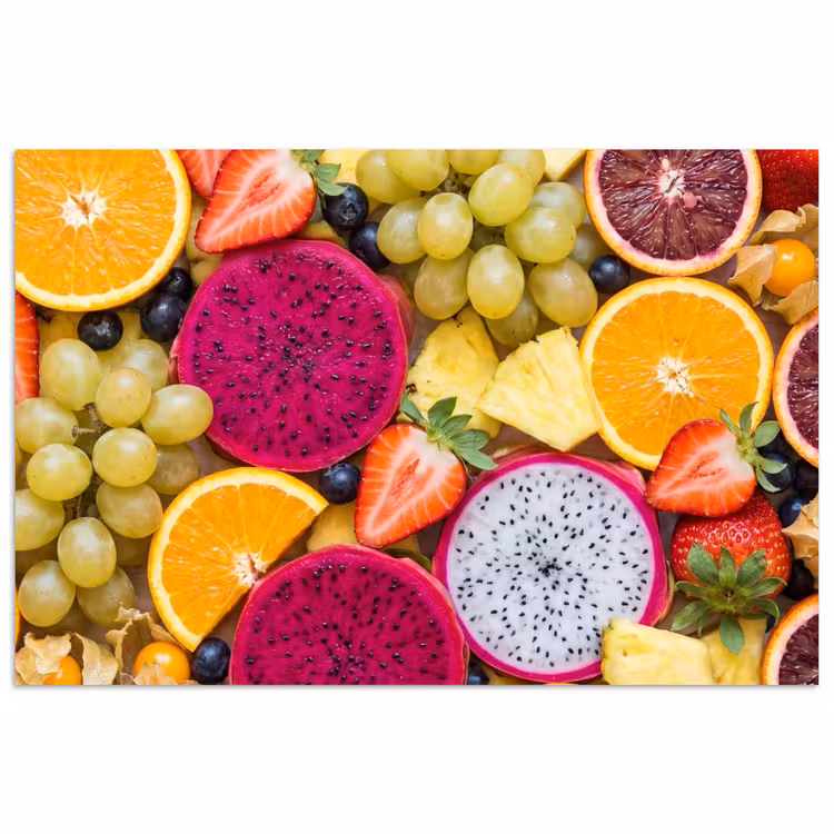 Fruit - Assortiment - Kleurrijk - Gezondheid poster papier klein -3d