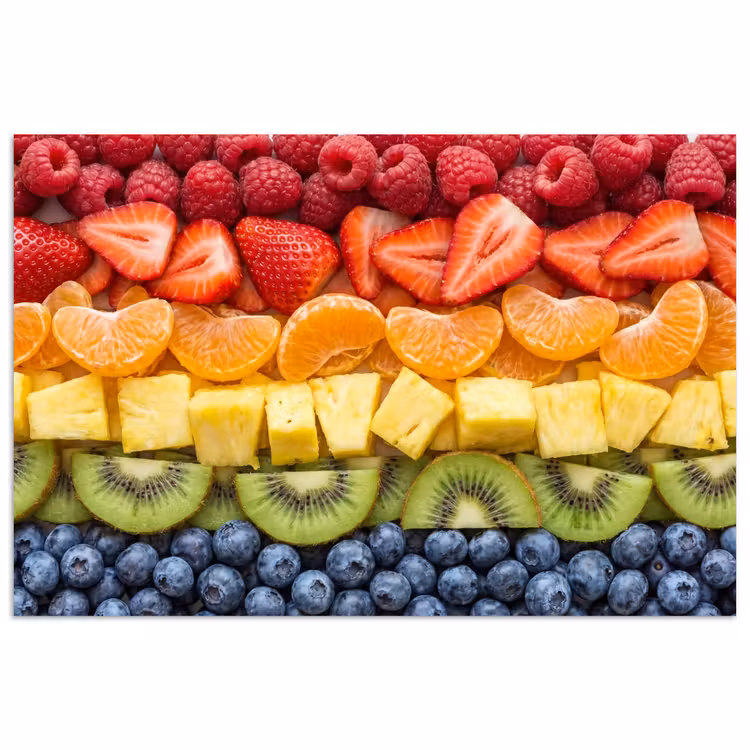 Fruit - Regenboog - Gezond - Kleurrijk poster papier klein -3d