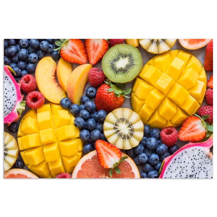 Fruit - Versneden - Kleurrijk - Eten - Gezond poster papier klein -3d