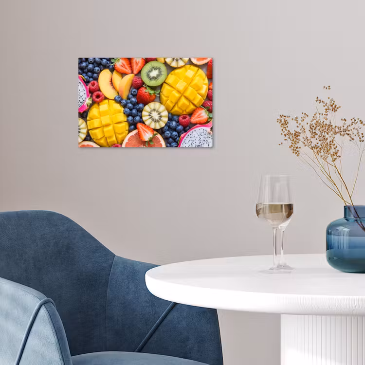 Fruit - Versneden - Kleurrijk - Eten - Gezond poster papier klein -sfeer3