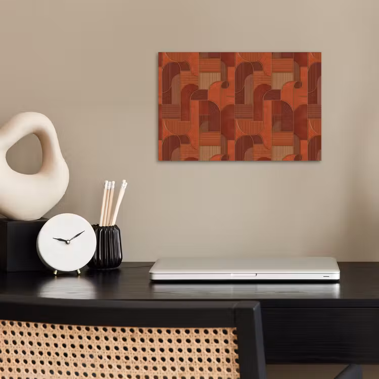 Geometrisch - Abstract - Textuur - Bruin poster papier klein 62 -sfeer1