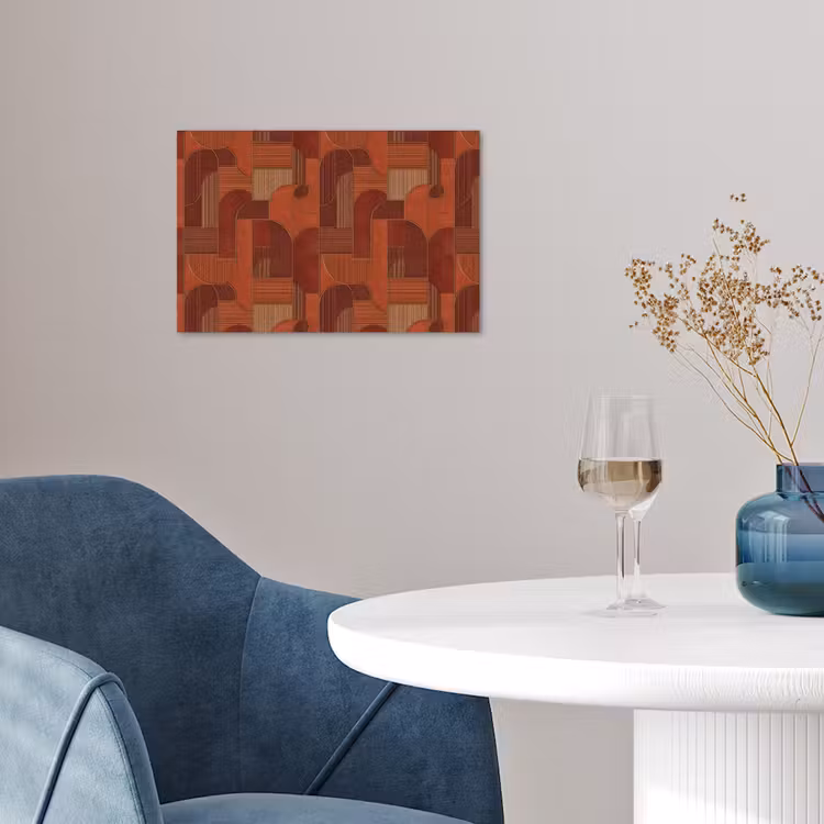 Geometrisch - Abstract - Textuur - Bruin poster papier klein 62 -sfeer3