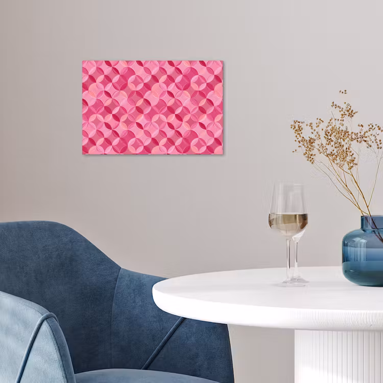 Geometrisch - Mozaïek - Modern - Roze poster papier klein 62 -sfeer3