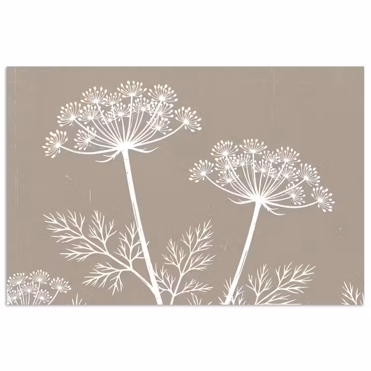 Grafisch - Fluitenkruid - Taupe poster papier klein -3d