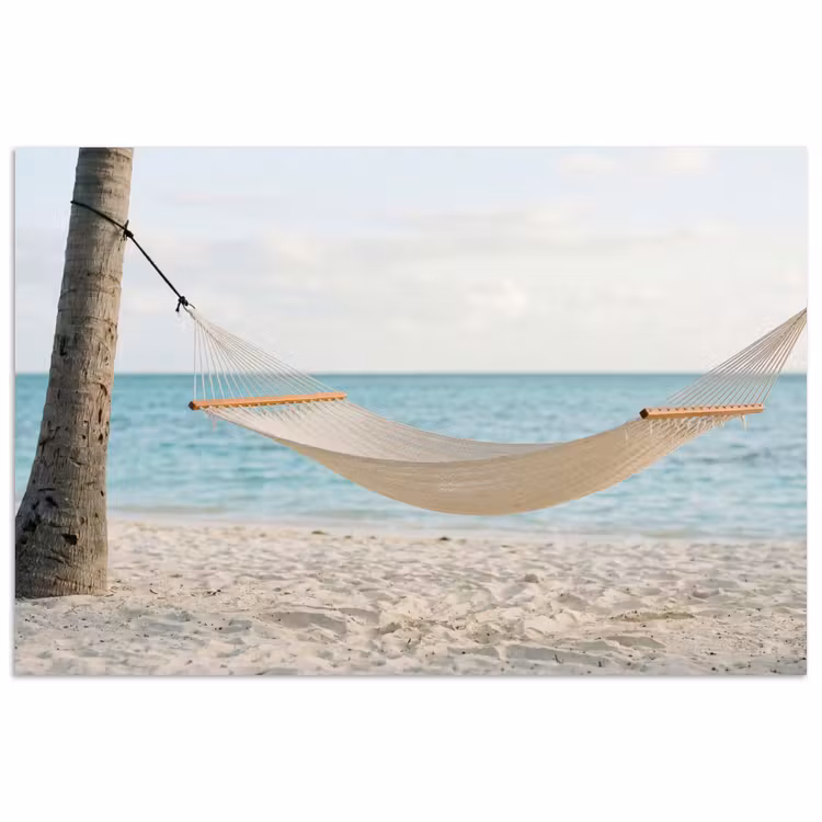 Hangmat - Strand - Wit poster papier klein -3d