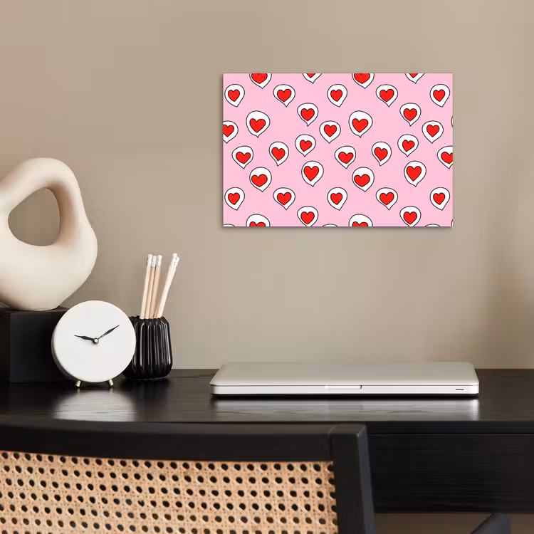 Hartjes - Patroon - Rood poster papier klein 62 -sfeer1
