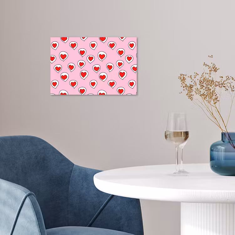 Hartjes - Patroon - Rood poster papier klein 62 -sfeer3